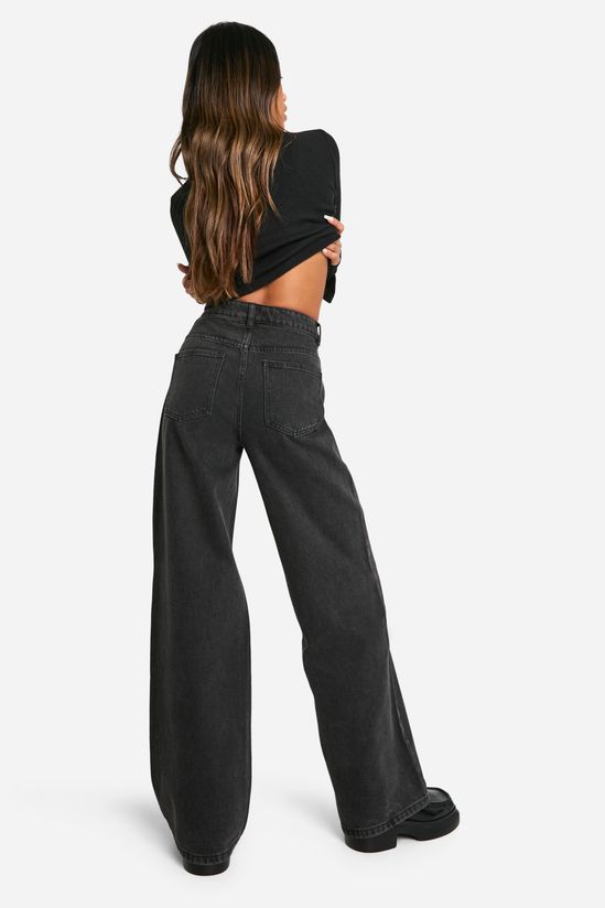 High Rise Wide Leg Jeans in Black