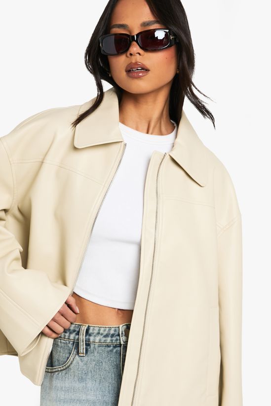 Faux Leather Zip Jacket