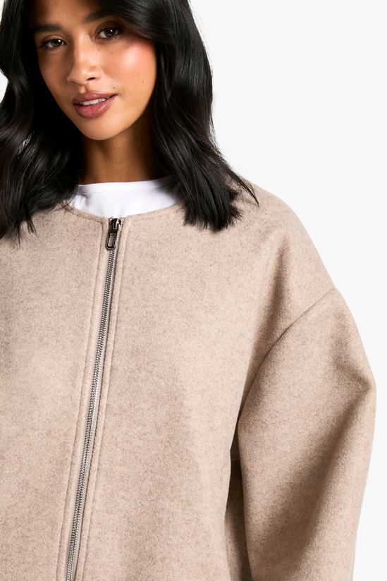 Petite Wool Look Bomber Jacket