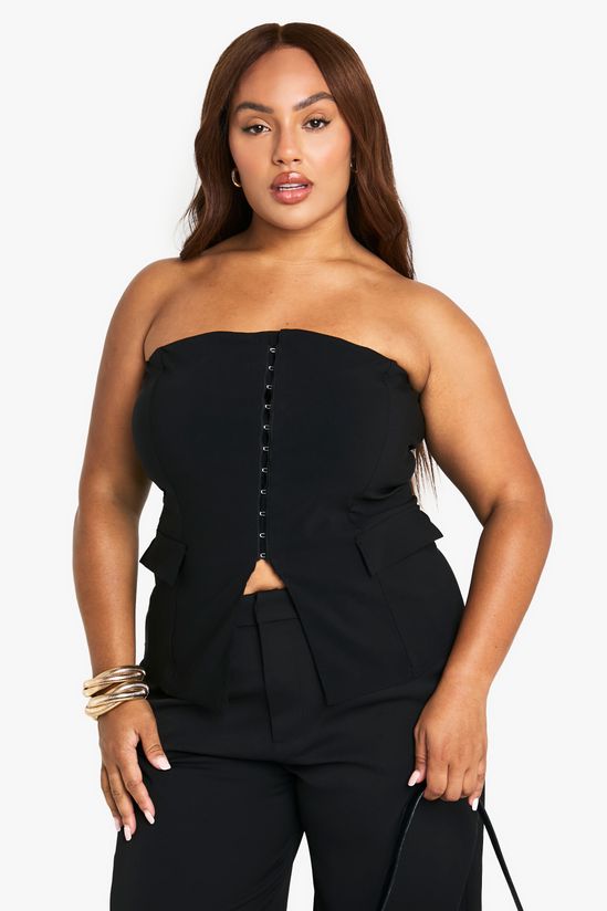 Plus Bengaline Corset Bandeau Top