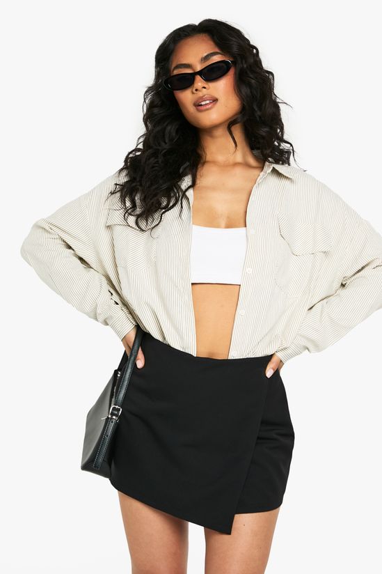 Tailored Wrap Front Mini Skort