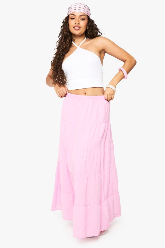 Woven Tiered Maxi Skirt