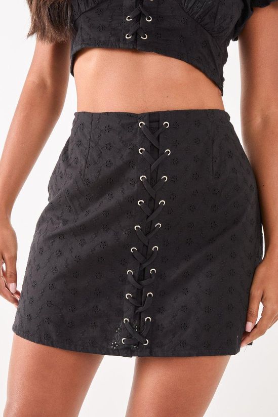 Lace Up Mini Skirt