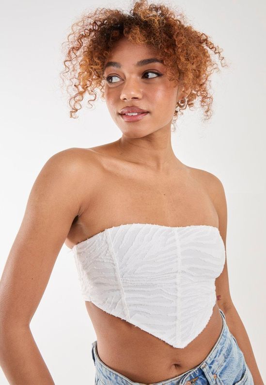 Tiger Print Textured Corset Top