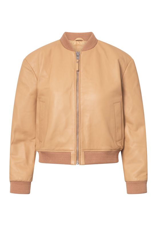 Real Leather Minimal Bomber Jacket