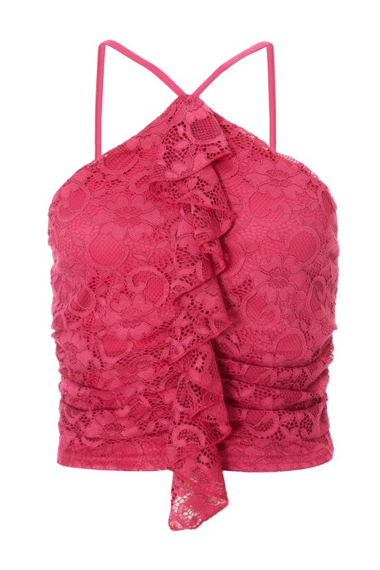 Pink Lace Crop Top