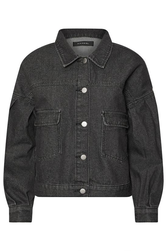 Petite Denim Balloon Sleeve Jacket