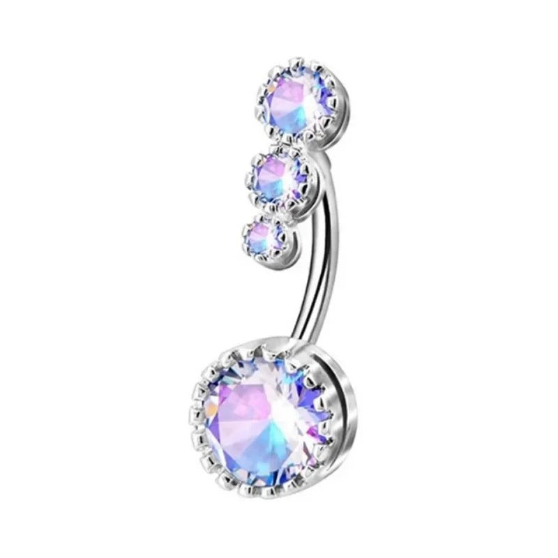 Zircon Heart Navel Belly Button Ring