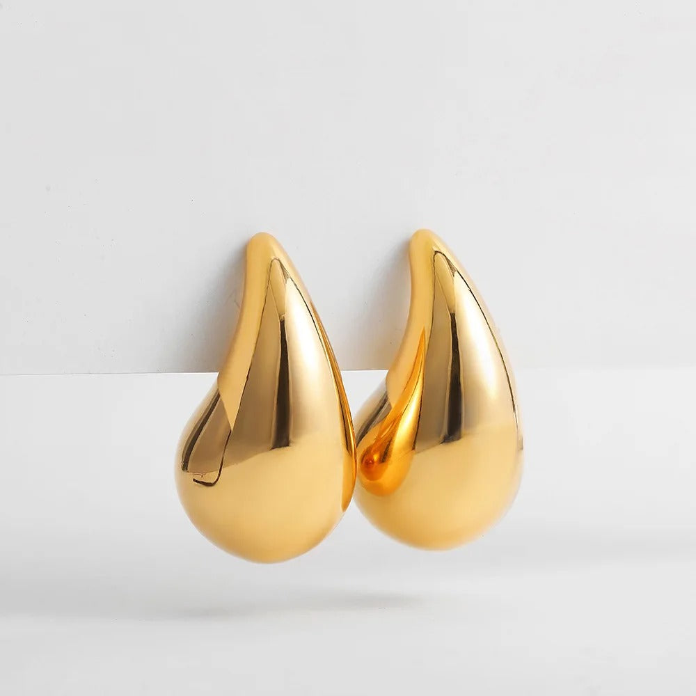 Gold Plated Chunky Hoop Earrings