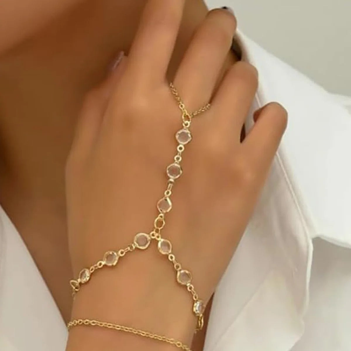Crystal Finger Chain Bracelet