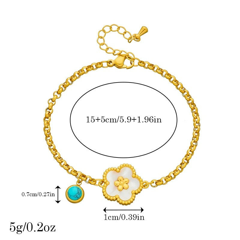 Cute Flower Five-Leaf Clover Bracelet