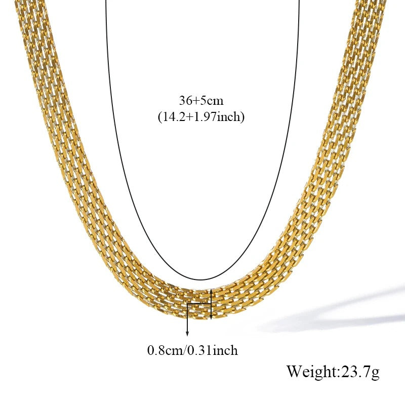 316L Stainless Steel Wide Chain Necklace & Bracelet Set
