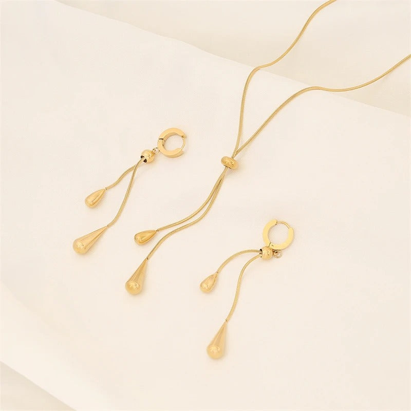 Geometric Charm Choker Necklace & Earring Set