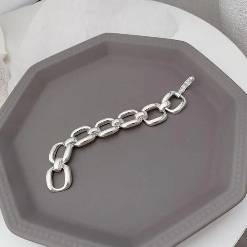 925 Sterling Silver Vintage Geometric Cuff Bracelet