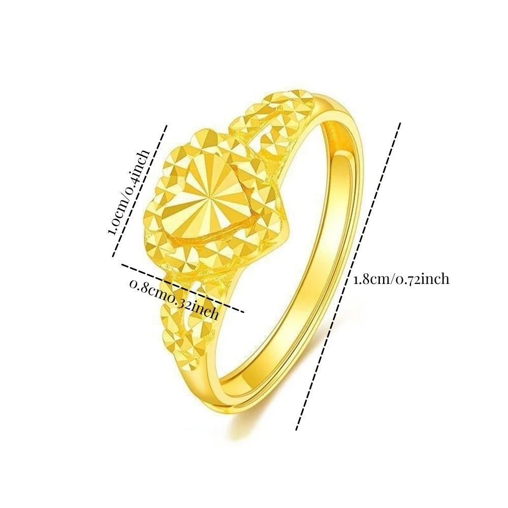 24K Gold Plated Heart Ring Classic