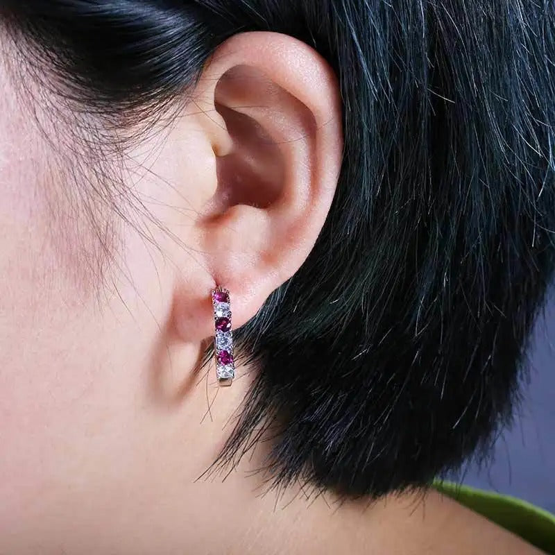 925 Sterling Silver CZ Round Stud Earrings for Women