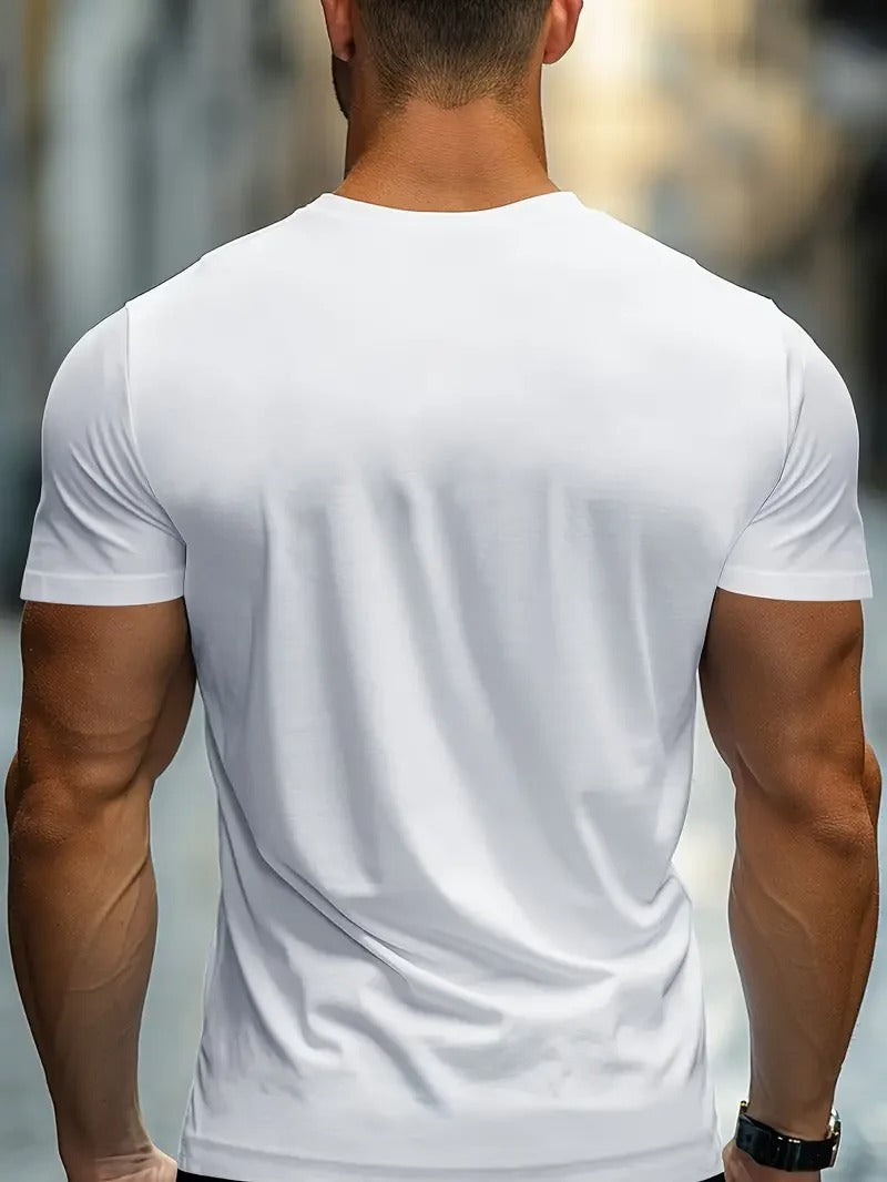Creative Print Men’s Cotton Crew Neck T-Shirt