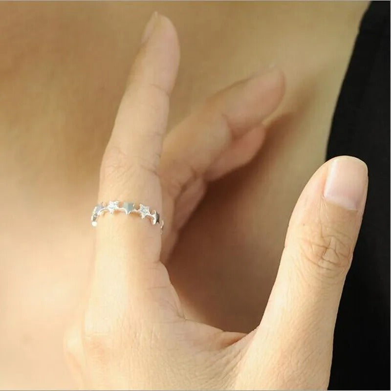 925 Sterling Silver Open Star Ring