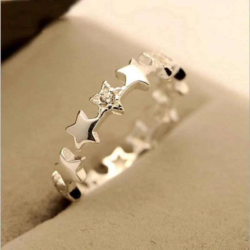 925 Sterling Silver Open Star Ring