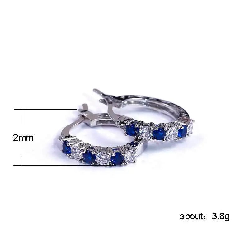 925 Sterling Silver CZ Round Stud Earrings for Women
