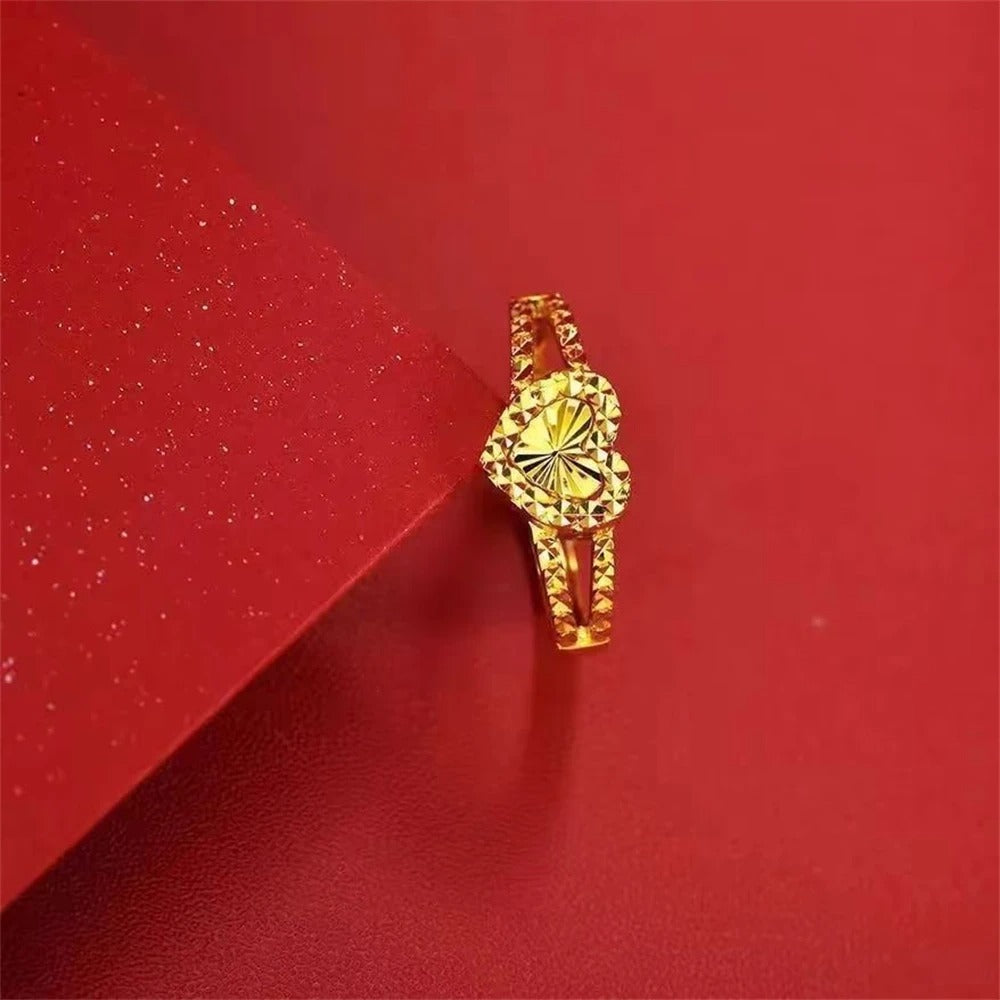 24K Gold Plated Heart Ring Classic