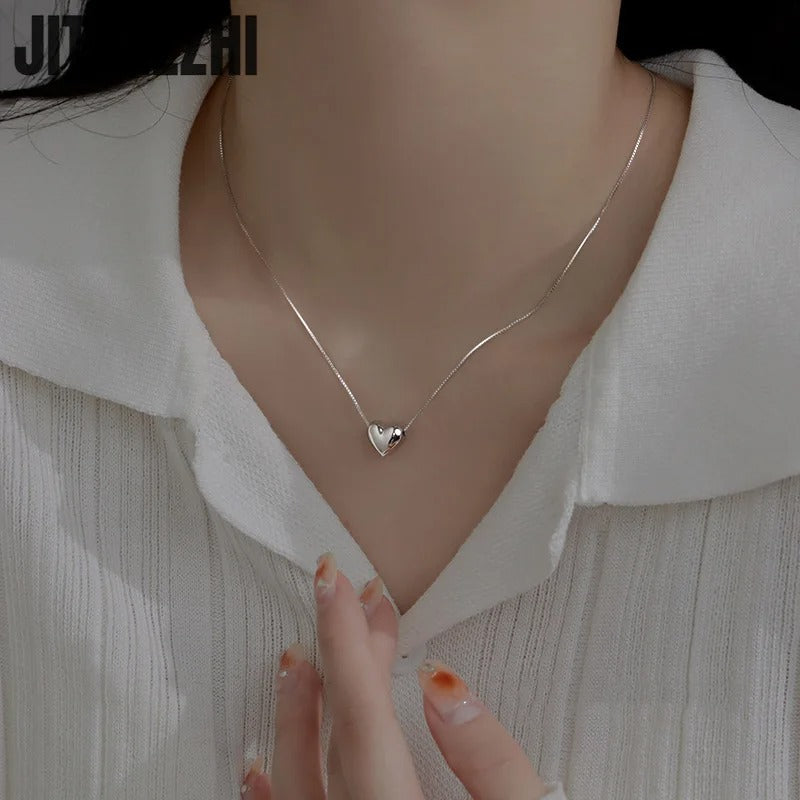 925 Sterling Silver Heart-Shaped Love Necklace Pendant