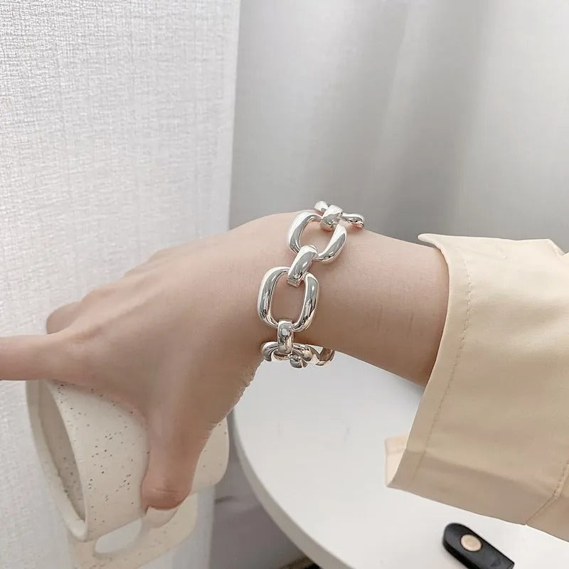 925 Sterling Silver Vintage Geometric Cuff Bracelet