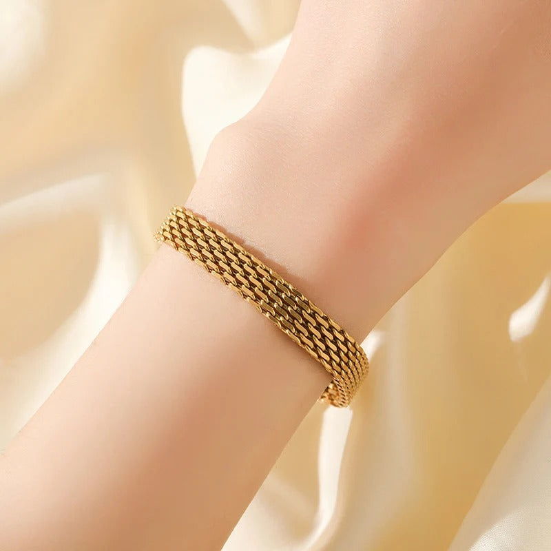 316L Stainless Steel Wide Chain Necklace & Bracelet Set