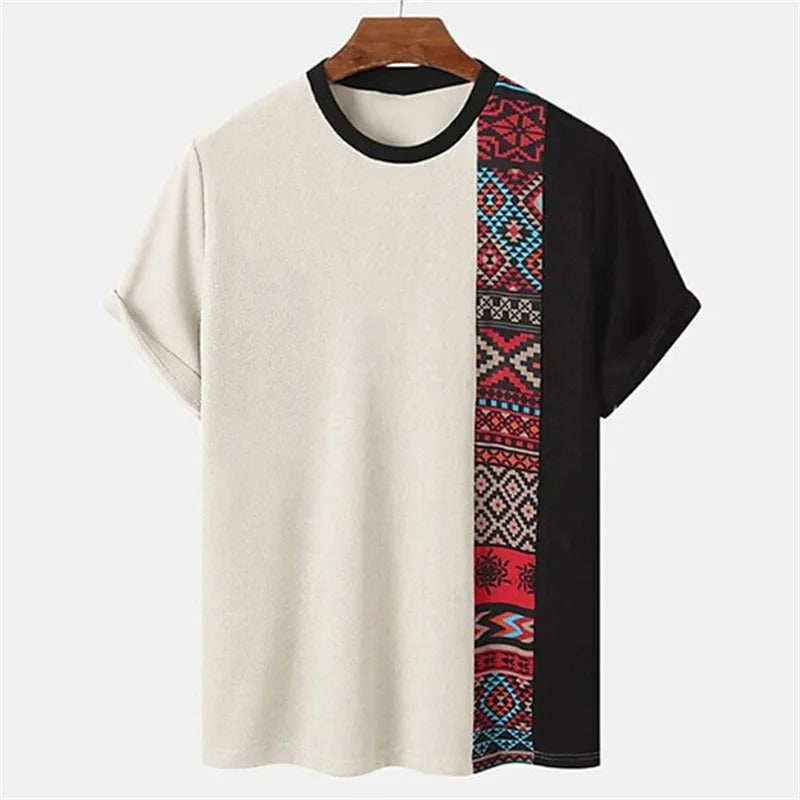 Men's 3D Tribal Print Oversized T-Shirt