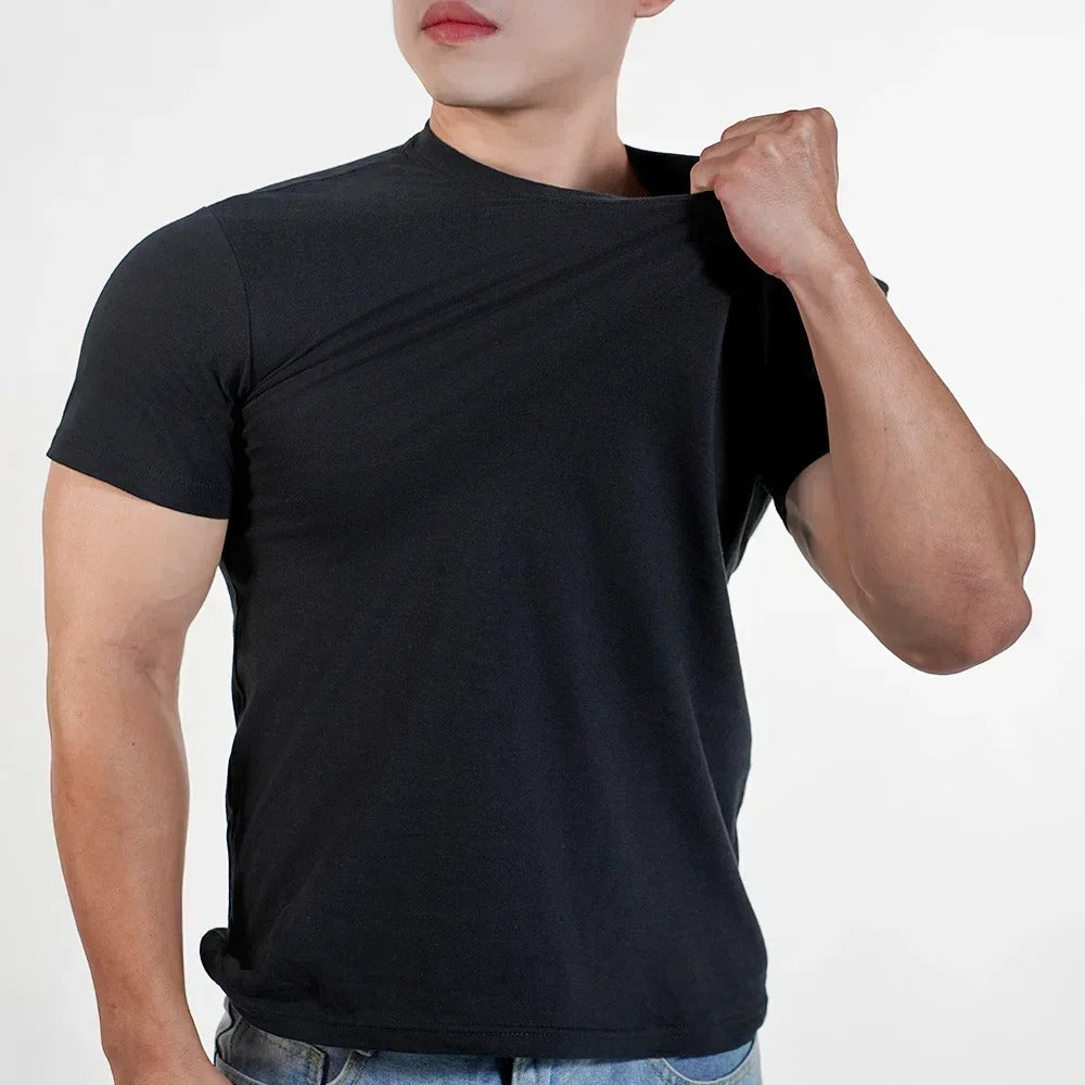 Men’s Solid Color Cotton T-Shirt Breathable
