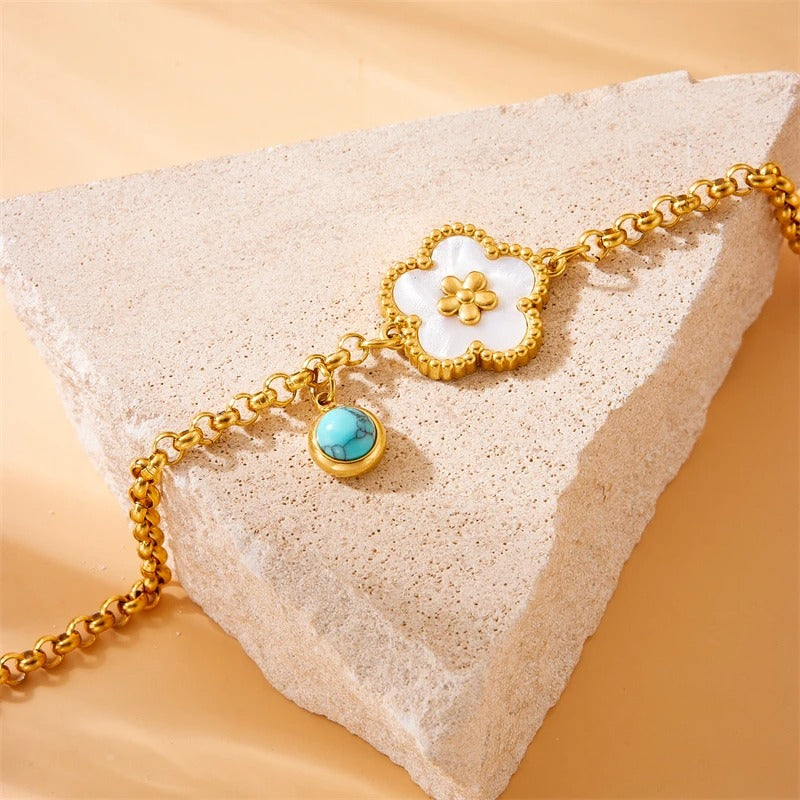 Cute Flower Five-Leaf Clover Bracelet