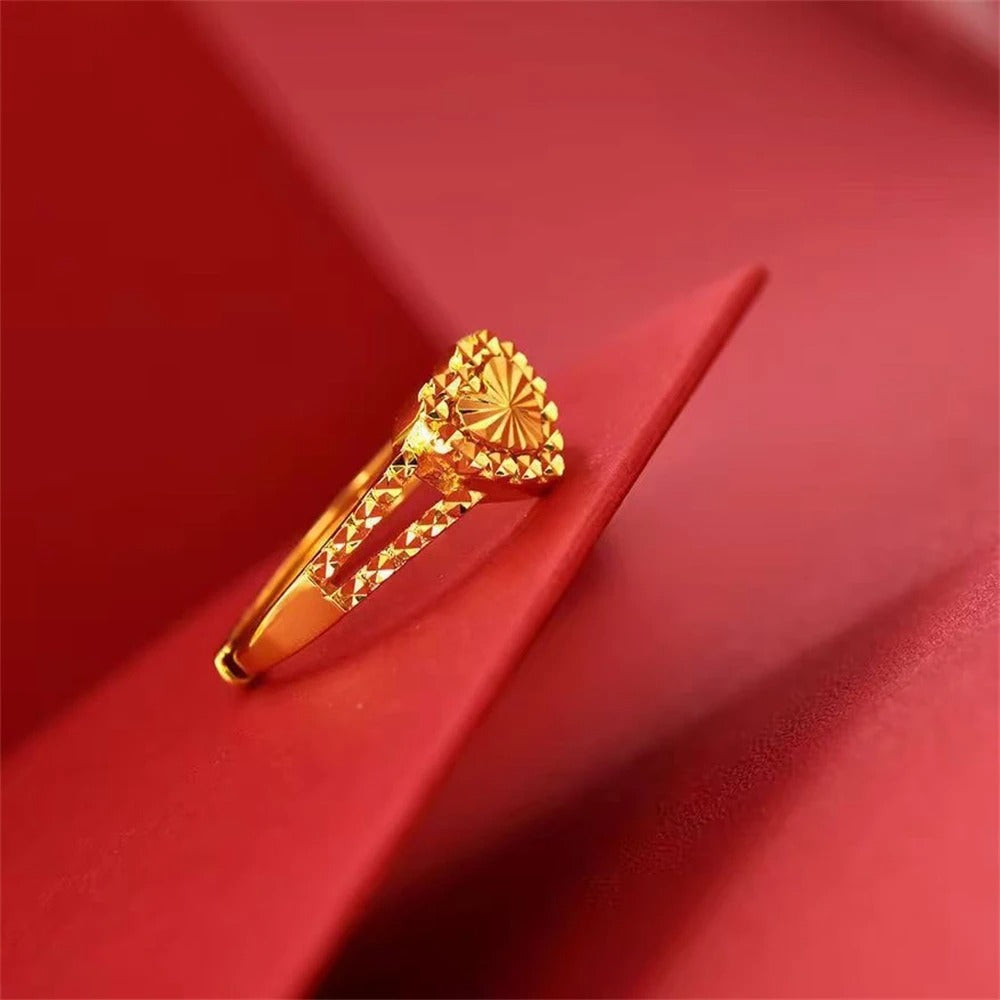24K Gold Plated Heart Ring Classic