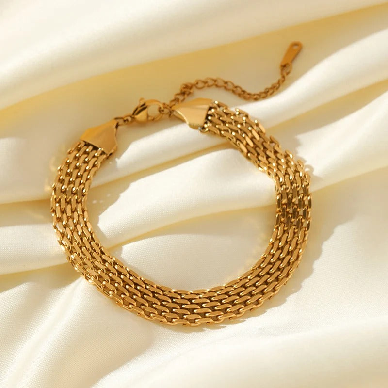 316L Stainless Steel Wide Chain Necklace & Bracelet Set