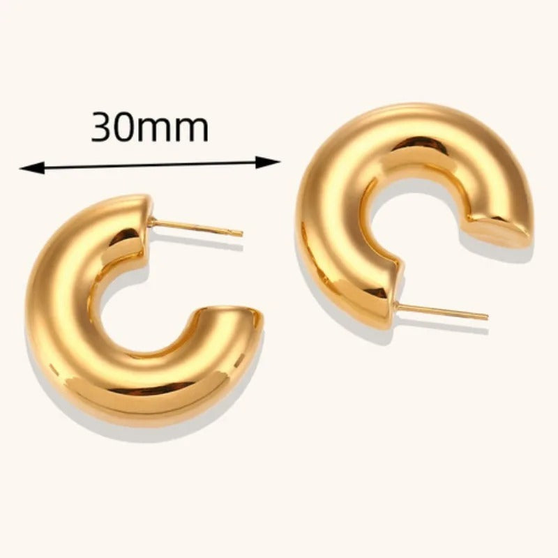 Gold Plated Chunky Hoop Earrings