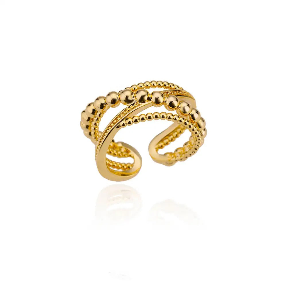 Gold Plated Adjustable Heart Ring