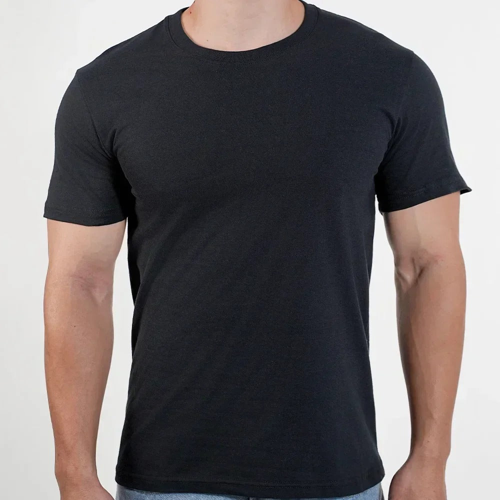 Men’s Solid Color Cotton T-Shirt Breathable
