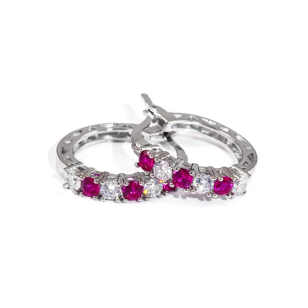 925 Sterling Silver CZ Round Stud Earrings for Women
