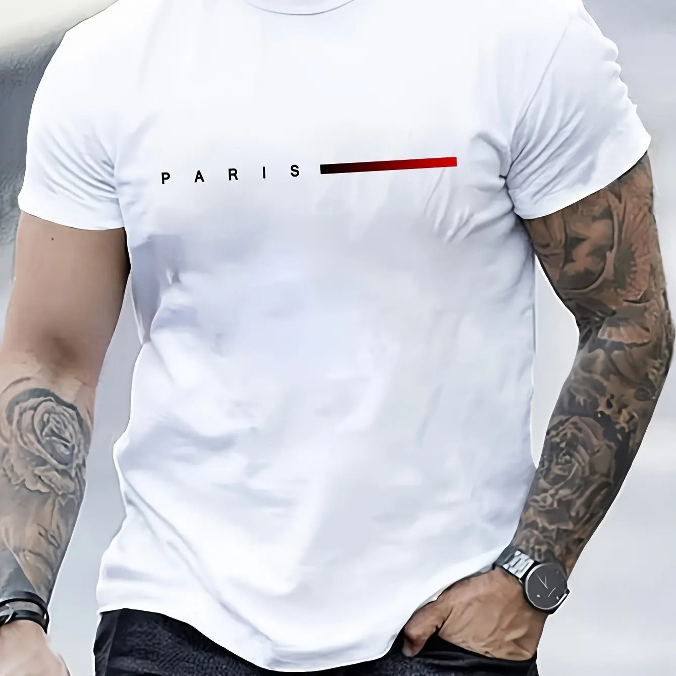 Men’s Creative Letter Print T-Shirt