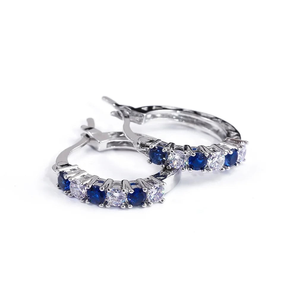 925 Sterling Silver CZ Round Stud Earrings for Women