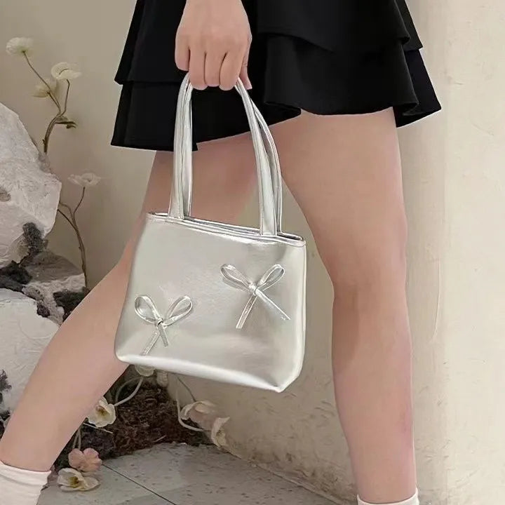 Women Fashion Elegant PU Mini Bowknot Clutch Bag