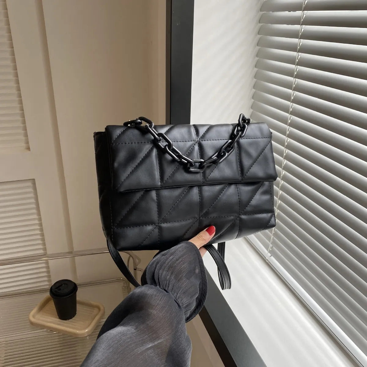 Women Fashion Embroidery Square Shoulder Bag
