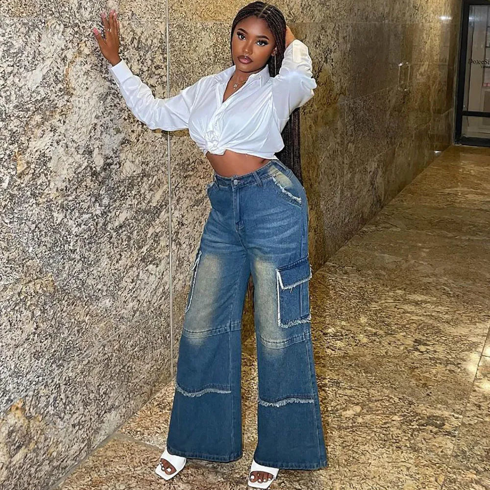 Vintage Straight Leg Wide-Leg Jeans