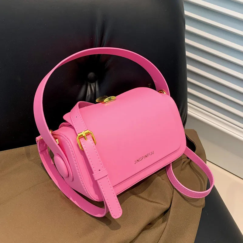 Women Fashion Simple Letter Flap Handle Shoulder Bag