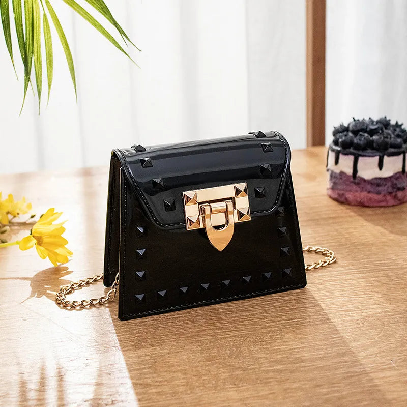 Wholesale Women Fashion Rivet Chain Messenger Mini Bag