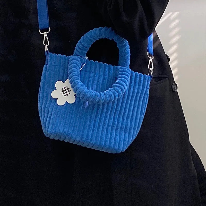 Women Fashion Corduroy Plush Mini Bag
