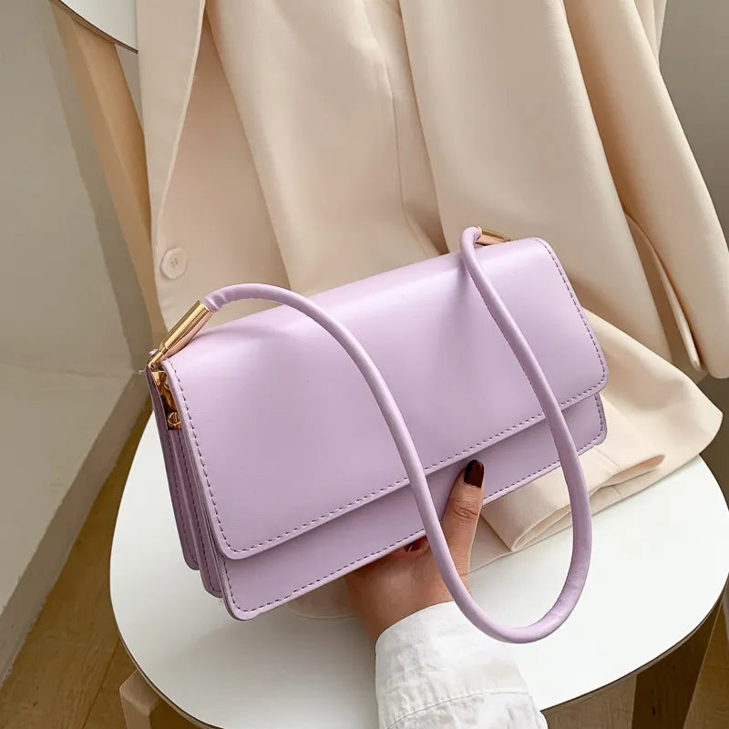 Solid Color Shoulder Underarm Bag