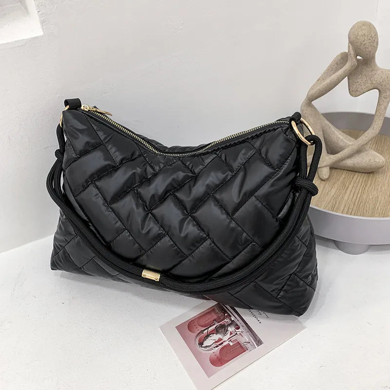 Women Casual Basic Stitching Design Solid Color Large Capacity PU Shoulder Bag