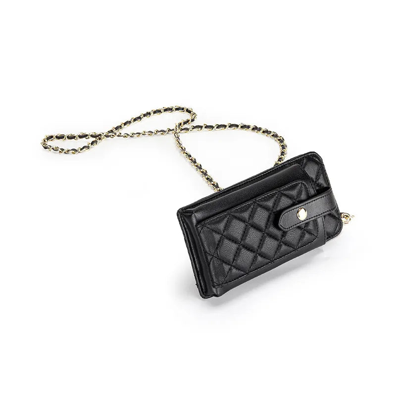 Wholesale Women Fashion Rhombic Leather Rectangular Chain Mini Crossbody Bag