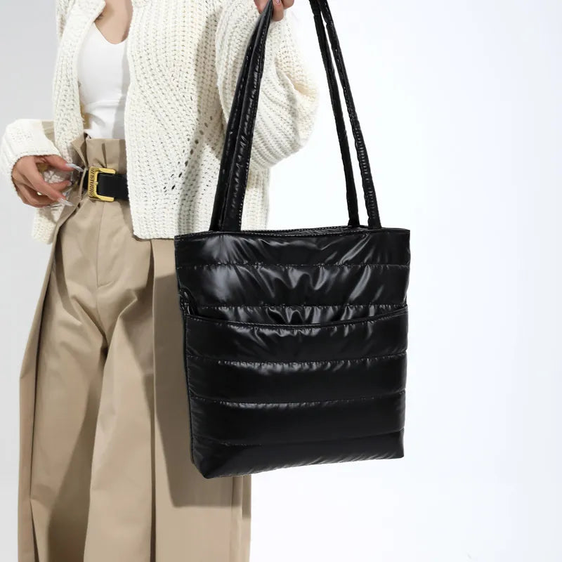 Solid Color Large Capacity Shoulder Bag