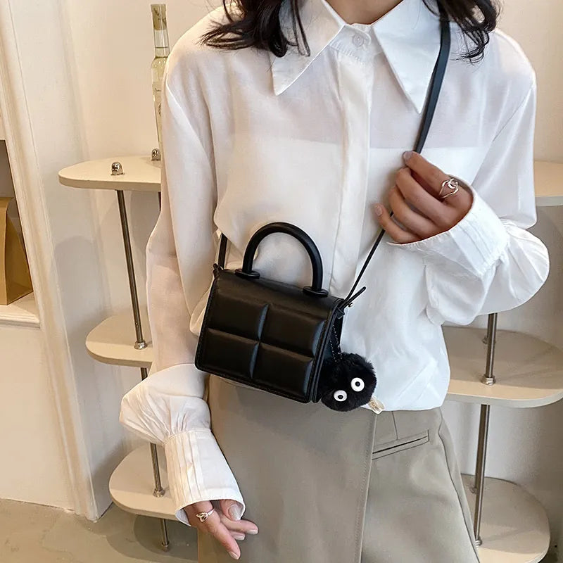 Women Fashion Solid Color Square Mini PU Crossbody Bag